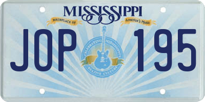 MS license plate JOP195