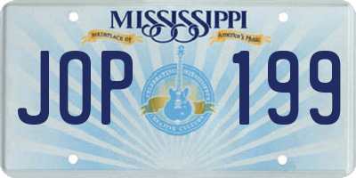 MS license plate JOP199