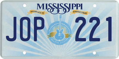 MS license plate JOP221