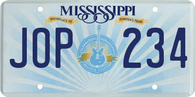 MS license plate JOP234