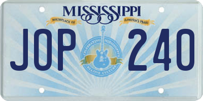 MS license plate JOP240