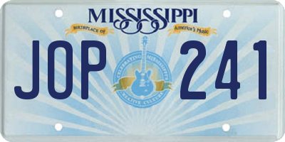 MS license plate JOP241