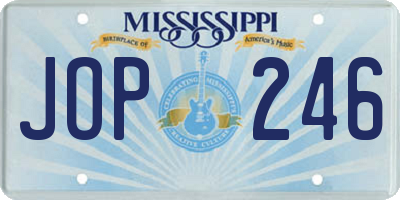 MS license plate JOP246