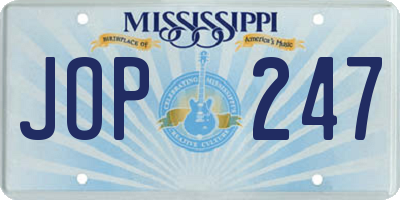 MS license plate JOP247