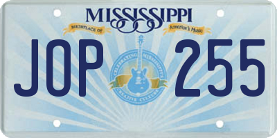 MS license plate JOP255