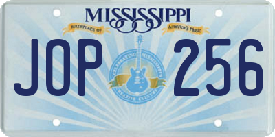 MS license plate JOP256