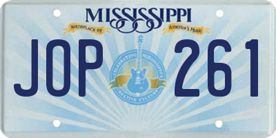 MS license plate JOP261