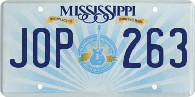 MS license plate JOP263