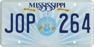 MS license plate JOP264