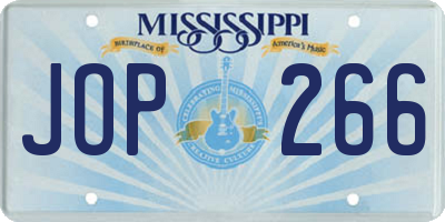 MS license plate JOP266