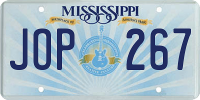 MS license plate JOP267
