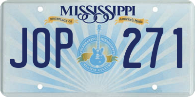 MS license plate JOP271