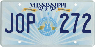 MS license plate JOP272