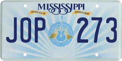 MS license plate JOP273