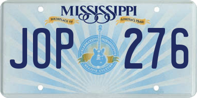 MS license plate JOP276