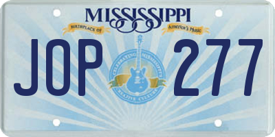 MS license plate JOP277