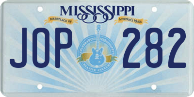 MS license plate JOP282