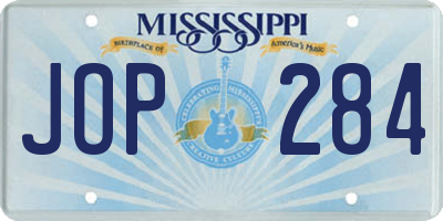 MS license plate JOP284