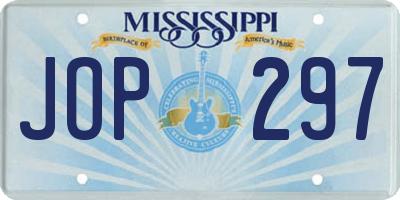 MS license plate JOP297