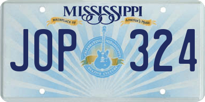 MS license plate JOP324