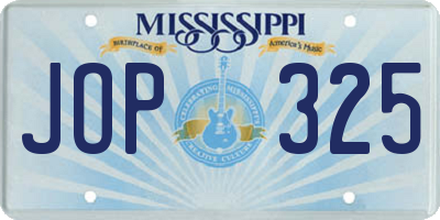 MS license plate JOP325