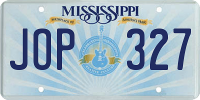 MS license plate JOP327