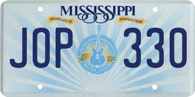 MS license plate JOP330