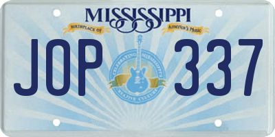 MS license plate JOP337