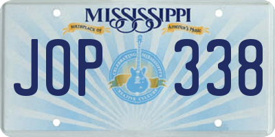 MS license plate JOP338
