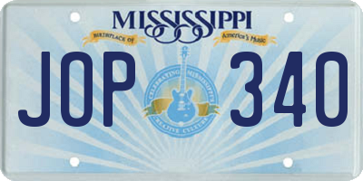MS license plate JOP340