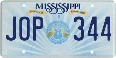 MS license plate JOP344