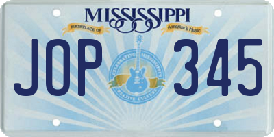 MS license plate JOP345