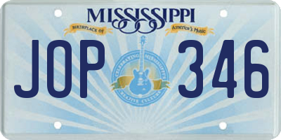 MS license plate JOP346