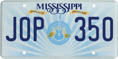 MS license plate JOP350