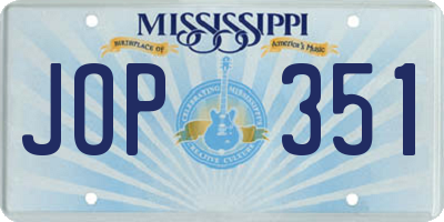 MS license plate JOP351