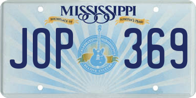 MS license plate JOP369