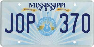MS license plate JOP370