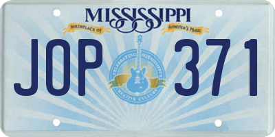 MS license plate JOP371
