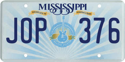 MS license plate JOP376