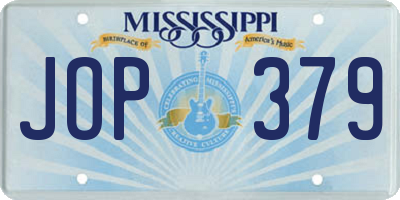 MS license plate JOP379