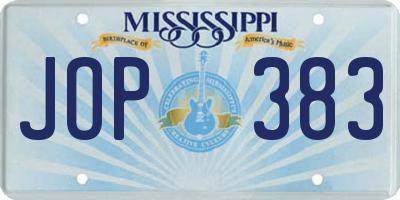 MS license plate JOP383