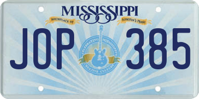 MS license plate JOP385