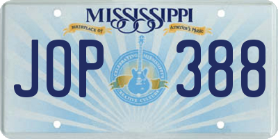 MS license plate JOP388