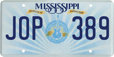 MS license plate JOP389