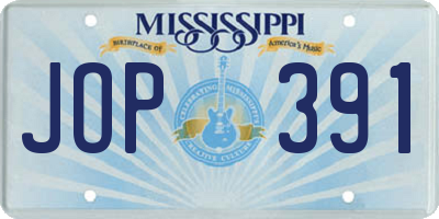 MS license plate JOP391