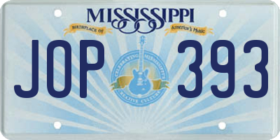 MS license plate JOP393