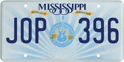 MS license plate JOP396