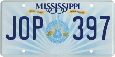 MS license plate JOP397