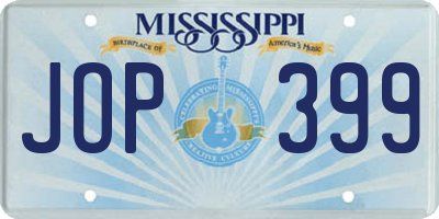 MS license plate JOP399