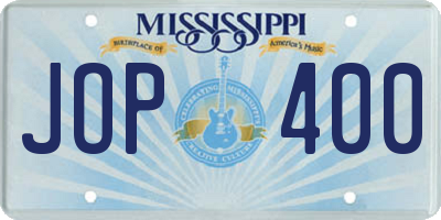 MS license plate JOP400